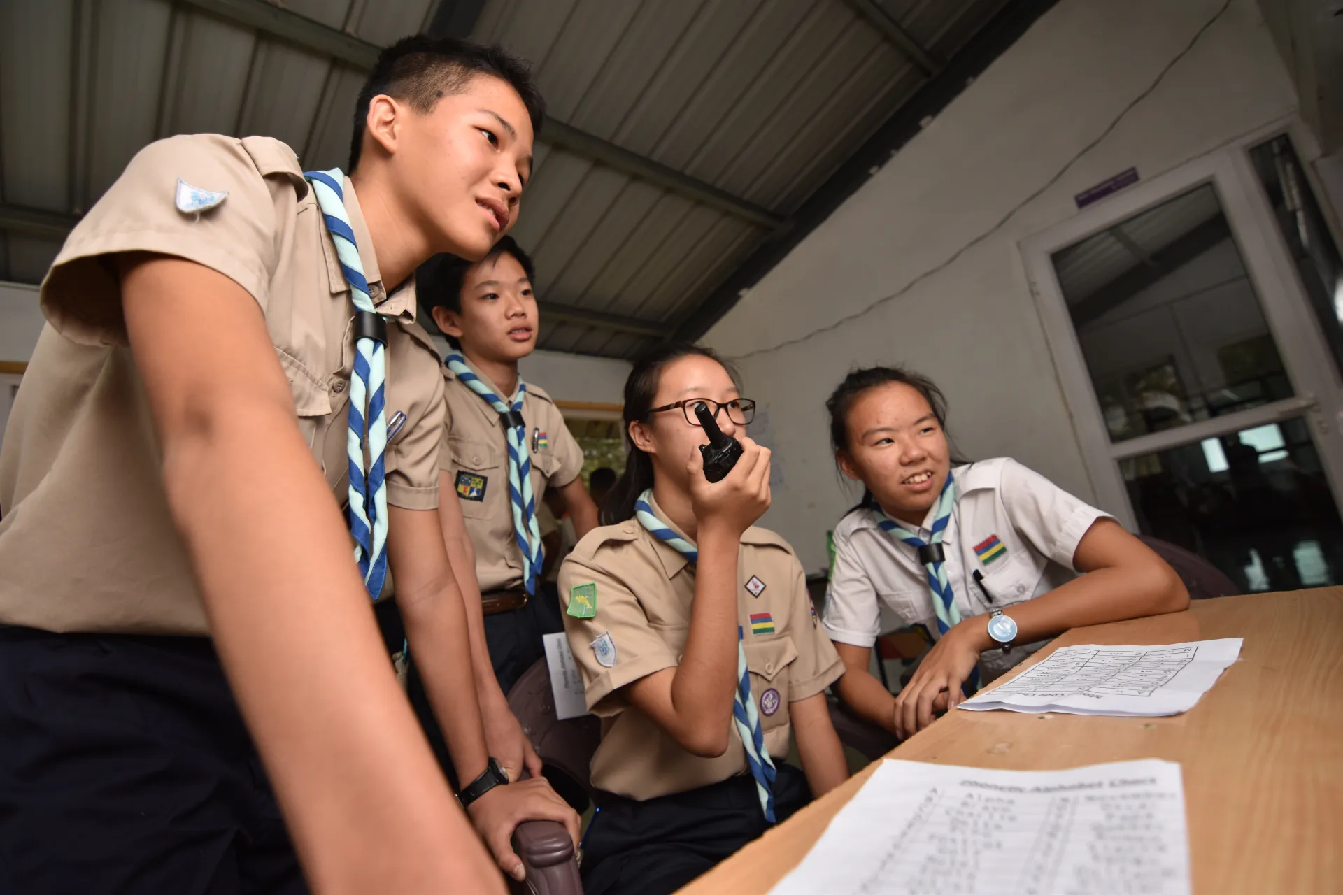 Scouts talking over amateur radio